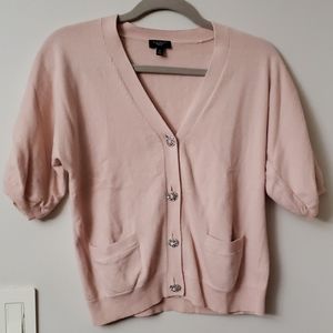 Talbots pink cardigan blouse